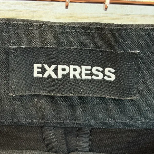 Express Womens M Pants Skyscraper‎ Super High Rise Black Flared Slit Hem Stretch - Image 10
