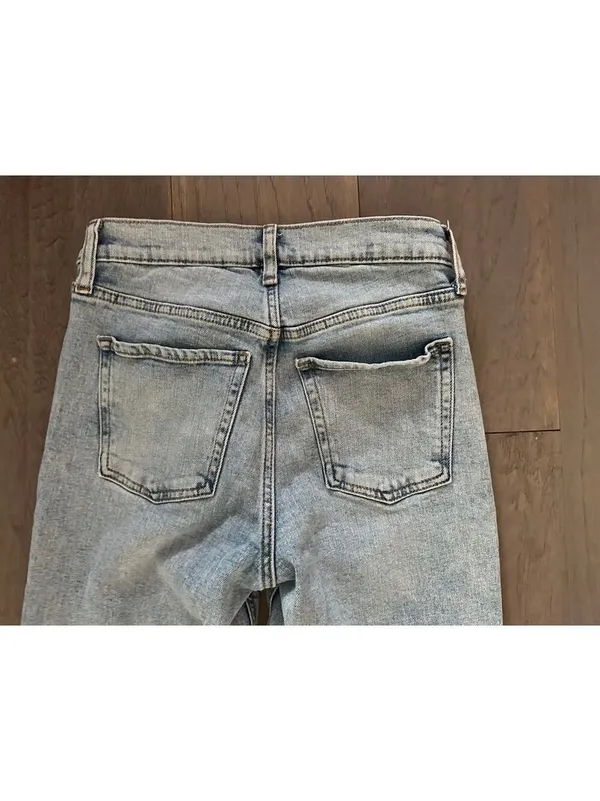 Old Navy Light Blue Sky High Straight Leg Jeans - Size 0 - Image 7