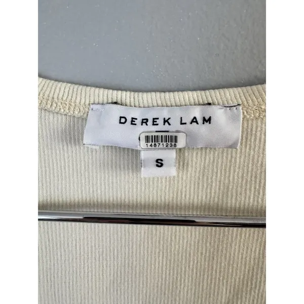 Derek Lam Rent The Runway Cream Puff Sleeve Ribbed Square Neck Crop Top Sz Small - Image 7