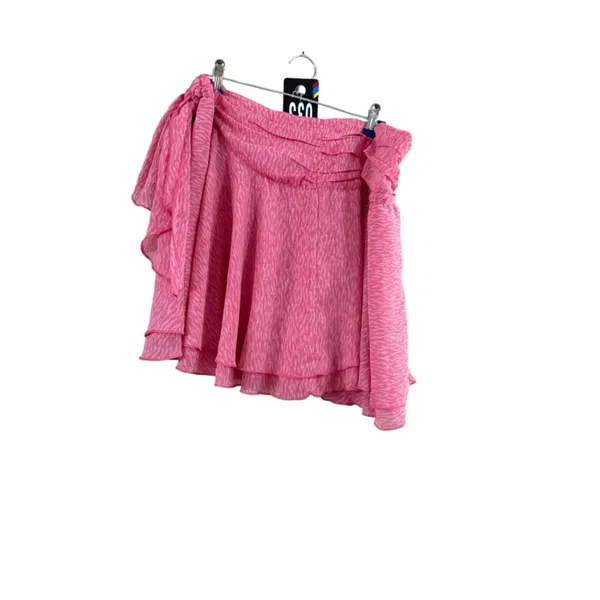 Aerie Pink Tiered Ruffle Mini Skirt Women's Size Large - Image 5