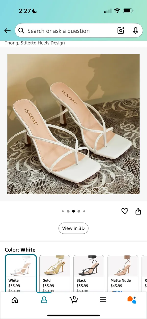 White Lace up heels Amazon ISNOM - Image 2