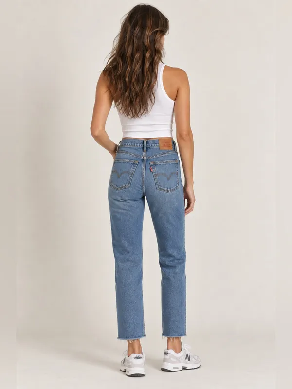 Levi's Ribcage Straight Ankle Jeans – Dance Around (Medium Wash) – 27 - Image 3