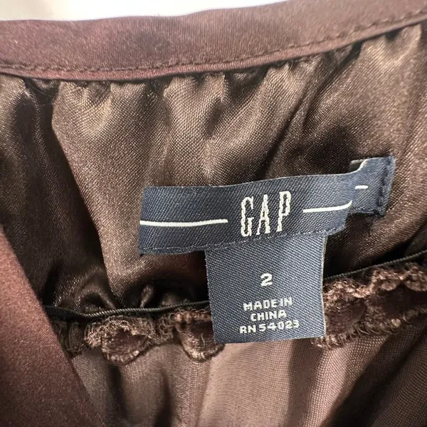 Gap Y2K Velvet Silk Blend Slip Dress Sz 2 Chocolate Brown Whimigoth‎ FairyGrunge - Image 10