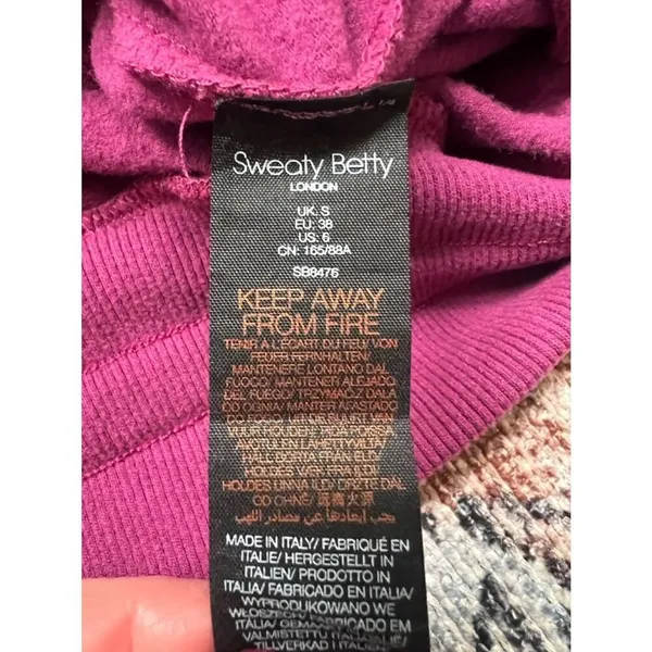 Sweaty Betty Melody Luxe Fleece Sweatshirt in Amaranth Pink Size Small 6 - Image 9