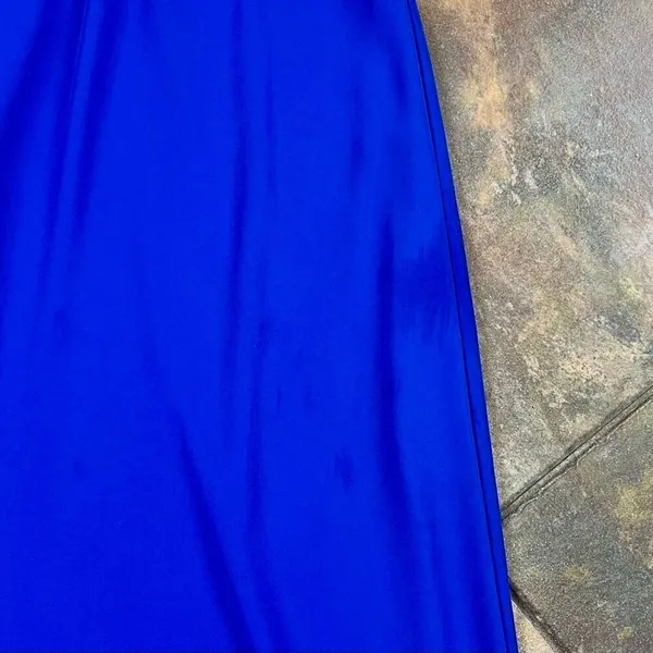 Grace Karin Royal Blue Dress Sequin Top Batwing Sleeves Solid Skirt Large - Image 7