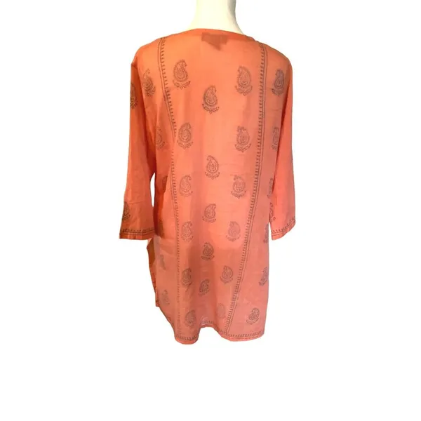 Peppermint Bay Swim Cover Up Womens XL Used Pullover Sequins Salmon Gray - Image 7