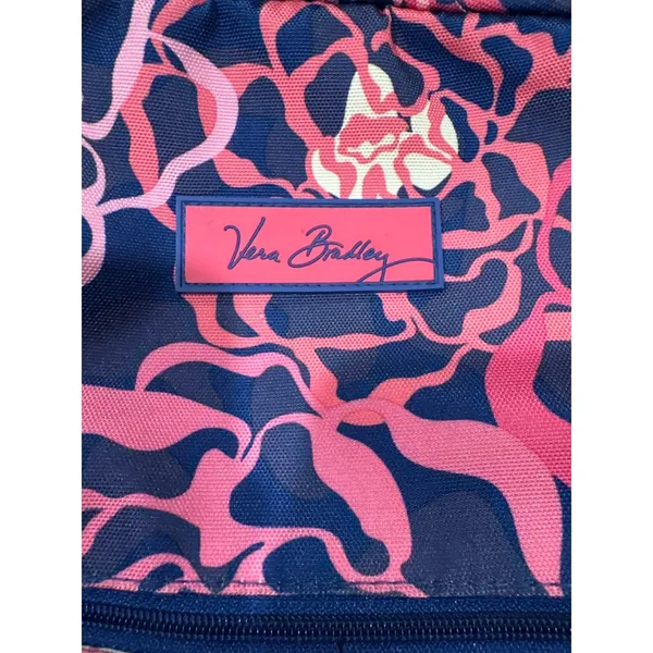 Vera Bradley Lighten Up Grand Backpack Pink Navy Floral Water Repellent Bag - Image 3