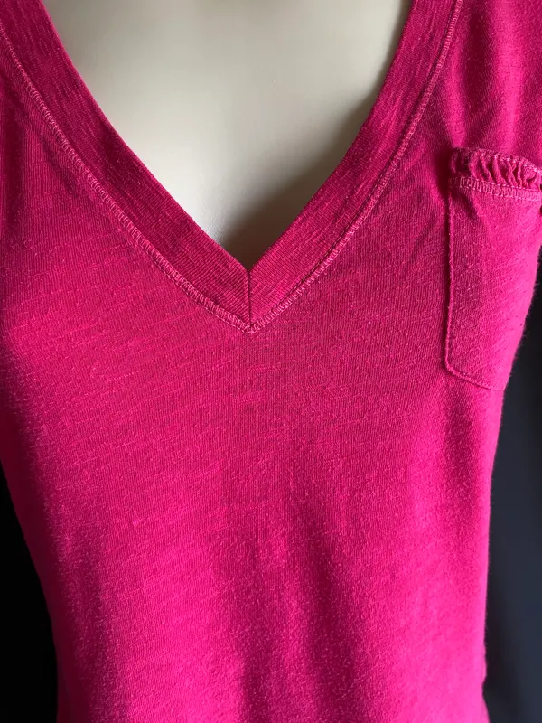 Hollister Pink V-neck Pocket Top - Image 3