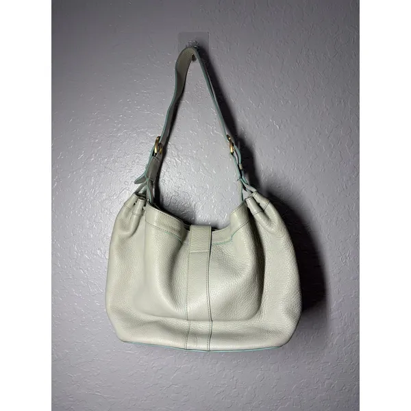 Dooney & Bourke VTG light Blue Pebbled Shoulder Bag Y2K - Image 4