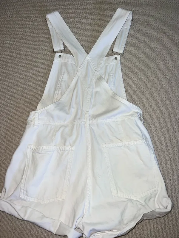 Free People Overalls White Denim Ziggy - Image 2