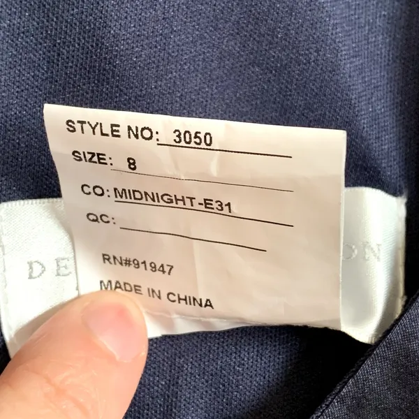 NWT Dessy Collection‎ Charmeuse Cap Sleeve Gown Dress in Midnight Blue - Image 9