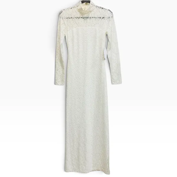 NWT Reformation Otrano Lace Maxi‎ Dress Ivory Mock Neck Long Sleeve Bridal XS 2 - Image 4