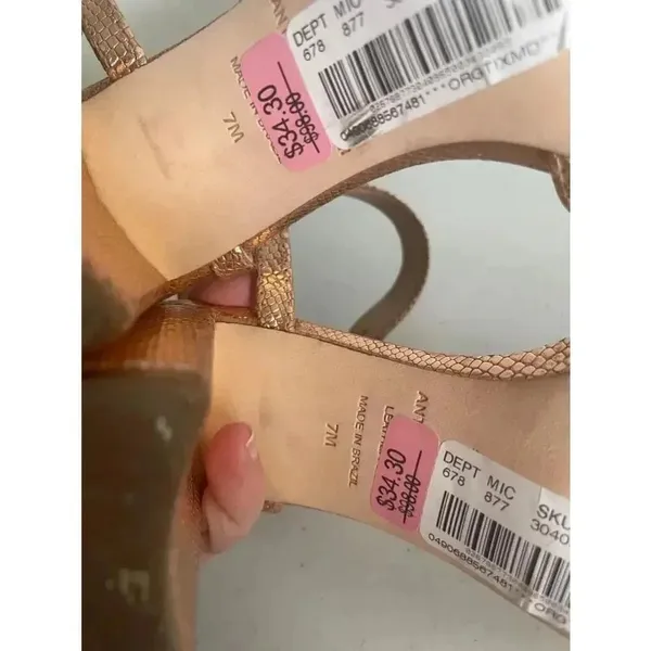 Women's Antonio‎ Melani Rose Gold Gwen’s Sandals Size 7M GUC! - Image 9