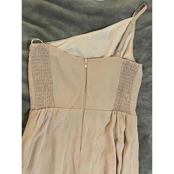 Show Me Your Mumu NWOT Shannon One Shoulder Formal Dress Maxi Size XS Dusty Blush Crisp - Image 8