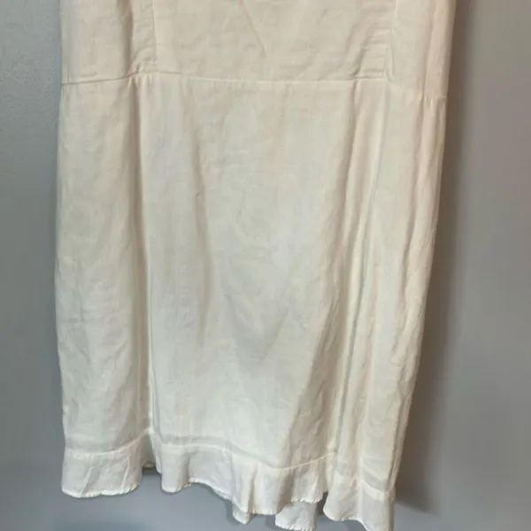 Abercrombie & Fitch Linen Blend Knee Length Dress Large White #784 - Image 4