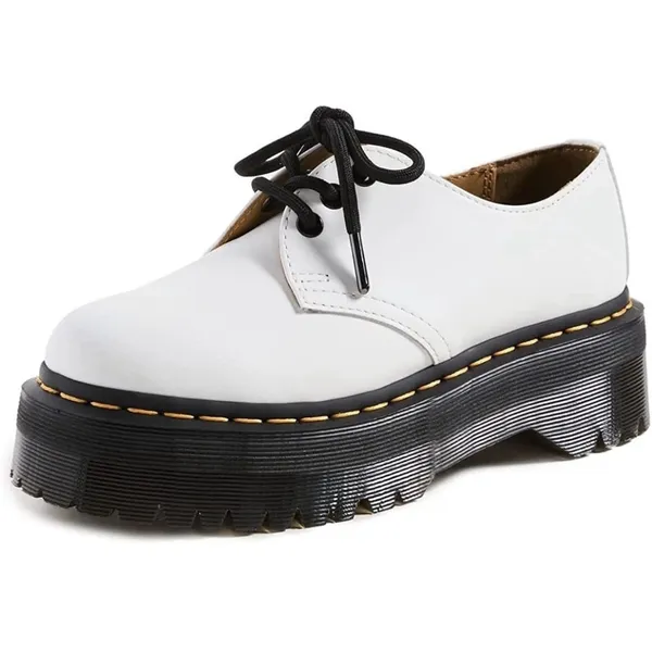 Dr. Martens 1461 Quad Leather Oxfords Platform Shoes White US Mens 7/ Womens 8 - Image 2