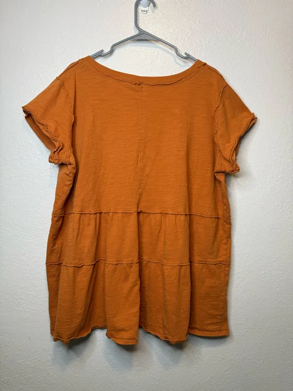 Umgee + Tiered Baby Doll Top V-Neck Peplum Ruffled Sleeve Size 2X Boho Festival - Image 6
