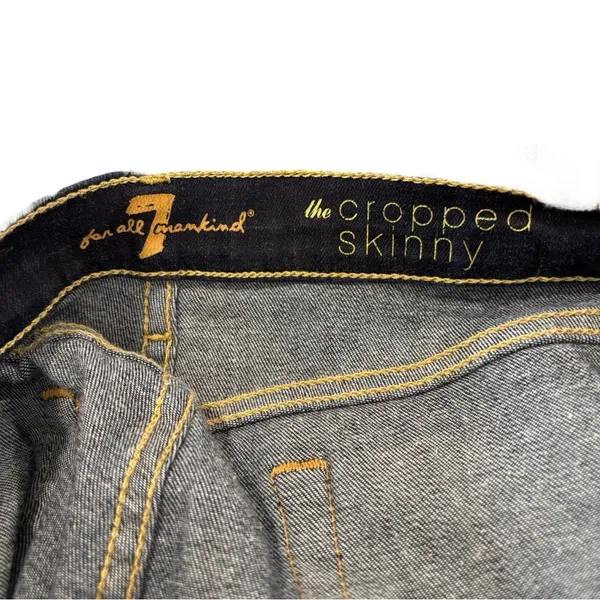7 For All Mankind The Cropped Skinny Dark Wash Blue Jeans Size 25 - Image 10