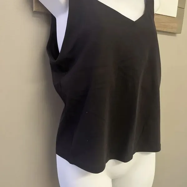 Offline Aerie Black V-neck Sports Bra Built-in Shelf Scooped Back Bra XL - Image 4