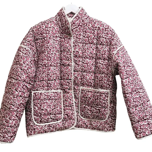 Quilted Rain‎ Puffer Jacket Womens Small Cropped Dainty Floral Spring Bloomcore - Image 3