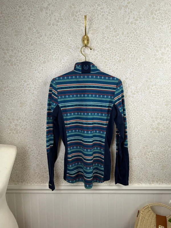 Kerrits Blue Fair Isle Rail Side Quarter-Zip Fleece Tech Top - Size - Small - Image 8