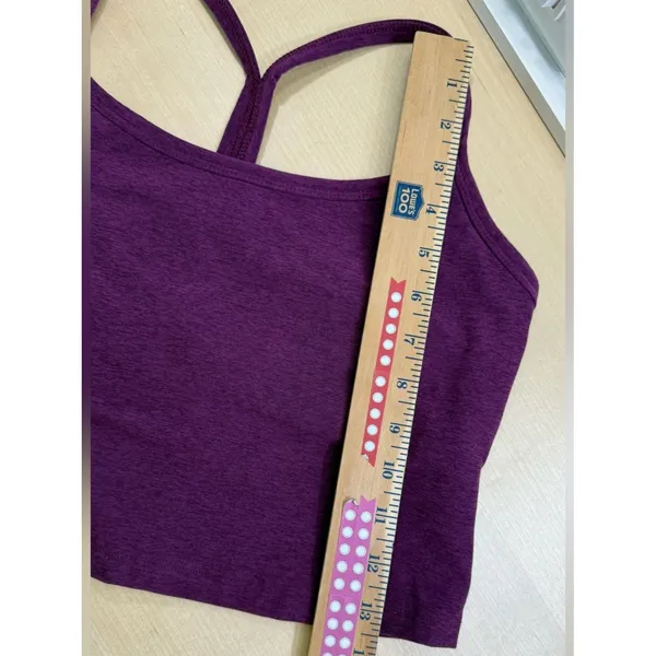 Beyond Yoga Womens Large Spacedye Slim Racerback Cropped Tank Bra Aubergine Beet - Image 9