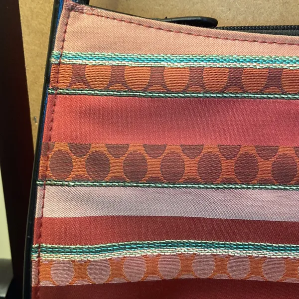 Vintage Kate Spade leather & clothe shoulder purse clutch bag - Image 4