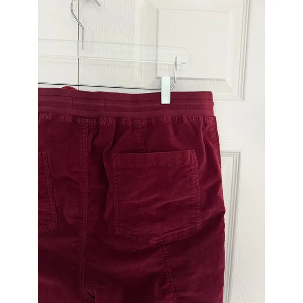 Anthropologie Leigh Corduroy Cargo Jogger Pants Burgundy Maroon Utility - Image 8