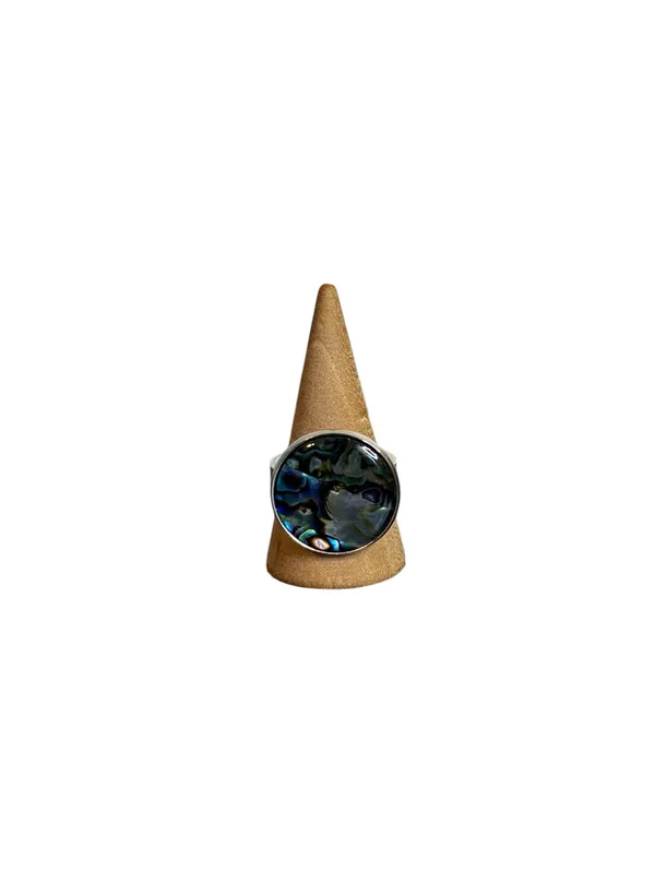 Silver Abalone Shell Ring | Size 8 | Waterproof & Tarnish Resistant - Image 4