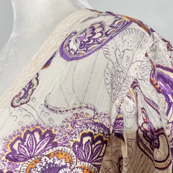 Band Of The Free New Paisley Lace V-Neck Balloon Sleeve Crop Top Size Small - Image 10