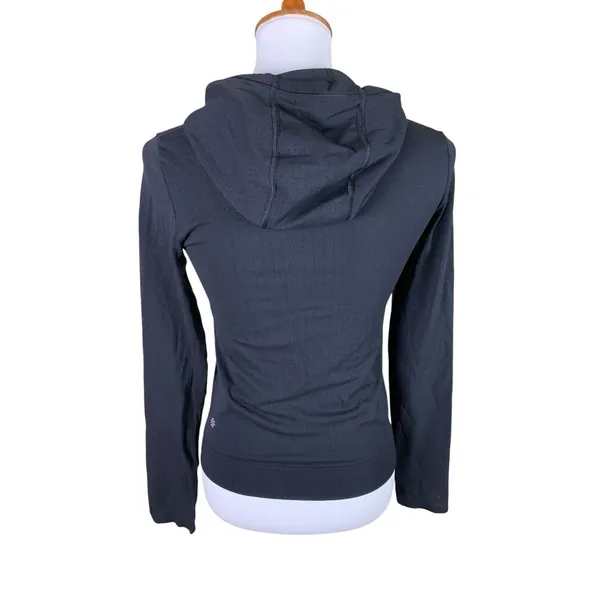 Athleta Black Seamless Hooded Performance Top Long‎ Sleeve Activewear Hoodie S - Image 2