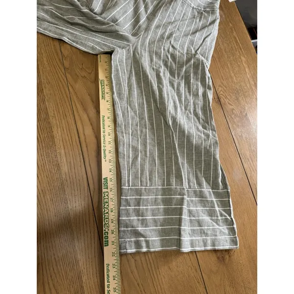 Beach‎ Lunch Lounge Jumper Size Medium Gray & White Striped Linen Blend NWT - Image 13