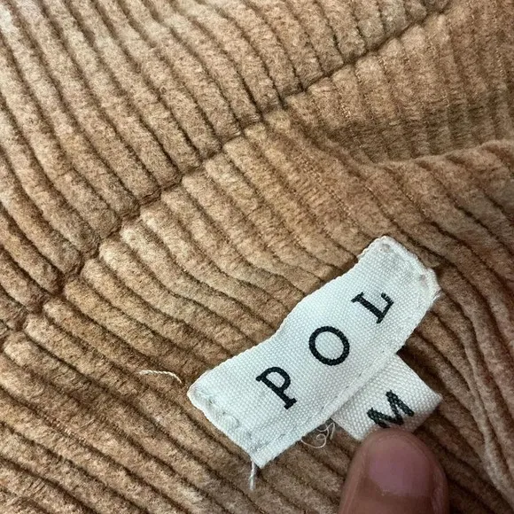 POL FWJ74B Frayed Raw Edge Corduroy Blazer Womens Medium Tan Boho Western Jacket - Image 5