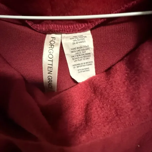 Forgotten Grace burgundy Cowl Neck Sweater xl - Image 5