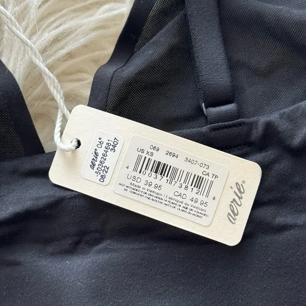 Aerie Smoothez Mesh Bralette True Black Size XS - Image 6
