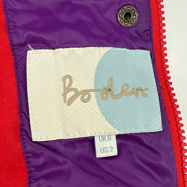 Boden Women's Purple Puffer Jacket Convertible Vest Zip Off Sleeves Hooded US 2‎ - Image 11