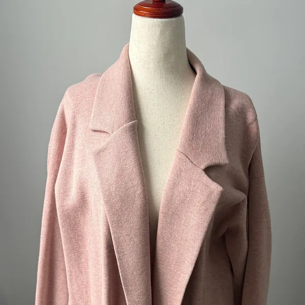 J. Crew Women's Blush Pink Cardigan Blazer Size Medium Merino Wool Blend Jacket - Image 2