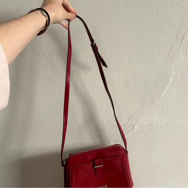 Vintage Lauren Ralph Lauren Cow Leather Red Shoulder Bag Y2K Country Western - Image 8
