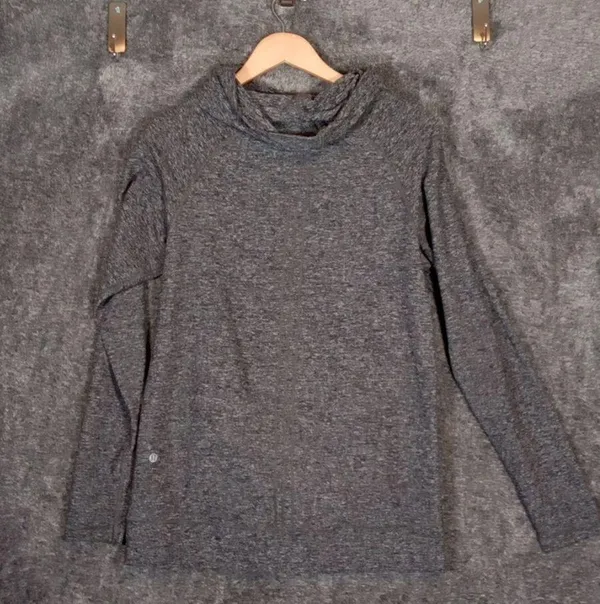 Lululemon Warm Your Core Long Sleeve Womens Heather Gray Mock Neck - Image 3