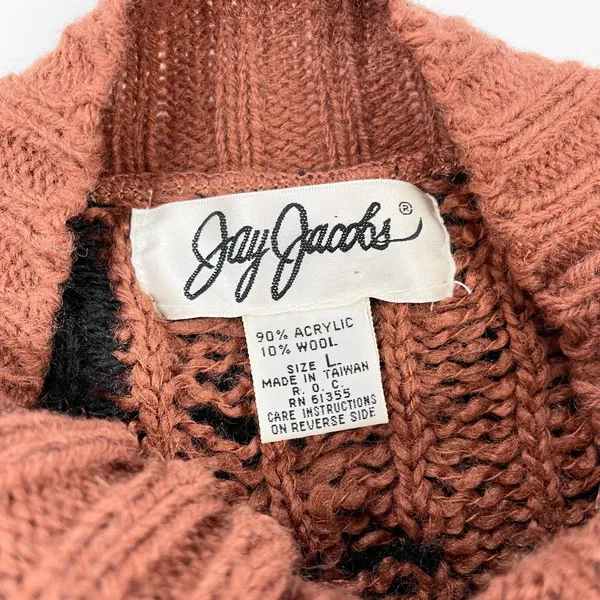 VTG Jay Jacobs Chunky Sweater‎ Womens Large Aztec Southwestern Retro 80s 90s - Image 7