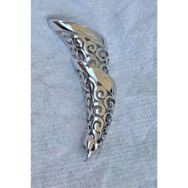 Givenchy Silver tone filagree Swirl Brooch - Image 2