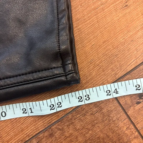 Abercrombie & Fitch Black Vegan Leather Pants Ankle Straight Ultra High Rise 16S - Image 10
