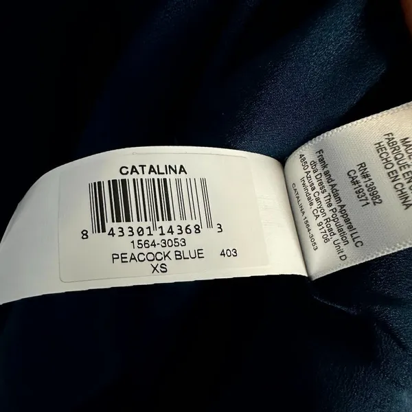 DRESS THE POPULATION Catalina Fit & Flare Cocktail Dress in Peacock Blue X-Small - Image 7
