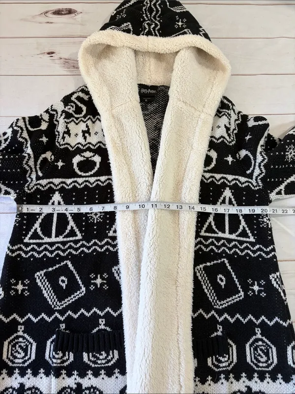 Harry Potter Fair Isle Open Cardigan Hooded Sweater - Image 7