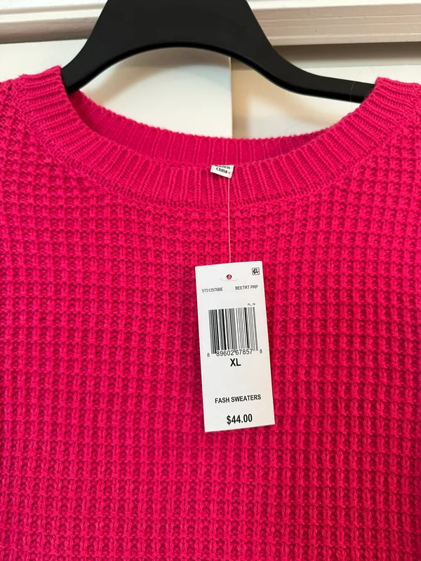 Freshman Hot Pink Cropped Sweater - Image 4