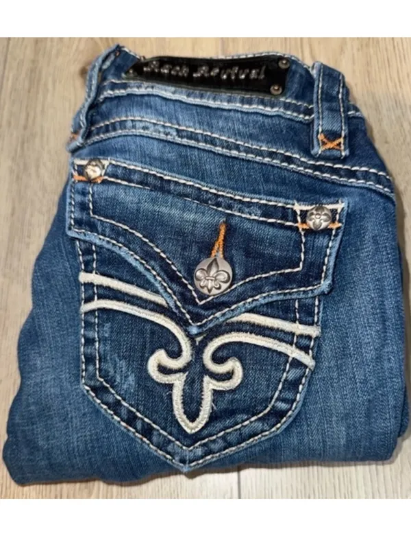 Rock revival Stephanie capri crop cropped blue jeans denim - Image 2
