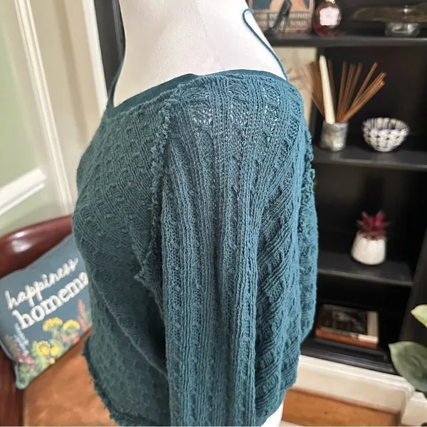 Free People Cotton Sweater – Size XS – High-Low Hem – Oversized Fit - Image 12