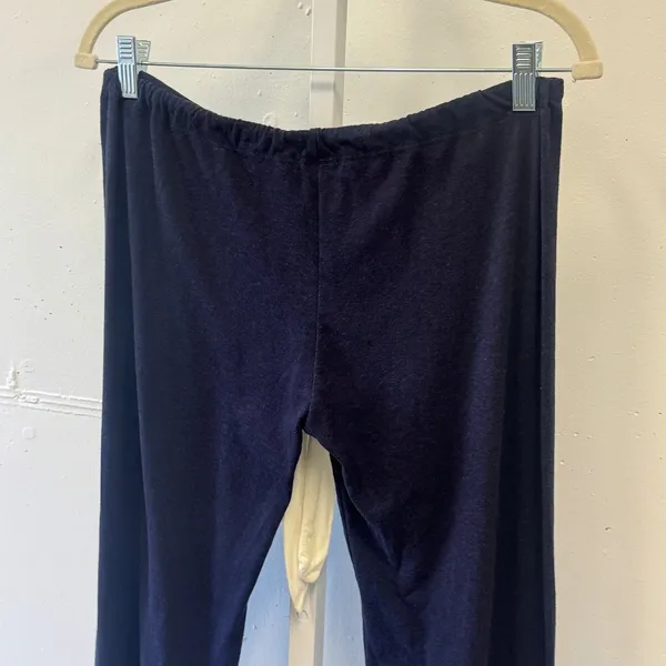 Eberjey Navy Blue Lounge Jogger Pants Cream Drawstring Small S Minimalist - Image 5