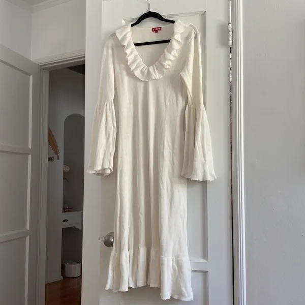 NWOT Staud White Cream Elrow Knit Midi Dress - Image 4