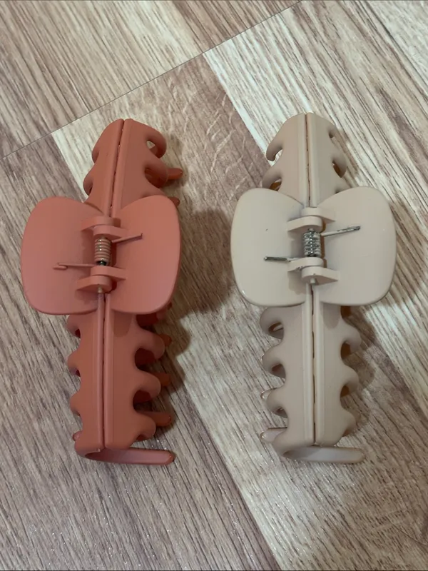 Neutral and Terracotta Hair Claw Clips - Women Accessories - Image 2